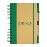 Spiral Notebook (Natural/Green) - 100 Pack