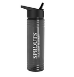 24 Oz. Slim Fit Upcycle Rpet Bottle w/Flip Straw Lid (Black) - 200 Pack