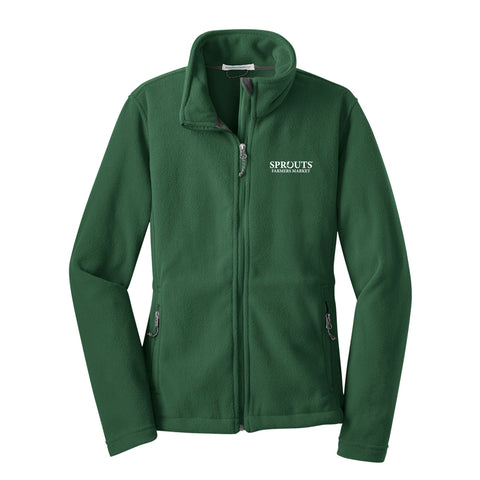 Women's Full-Zip Fleece Jacket - Forest Green