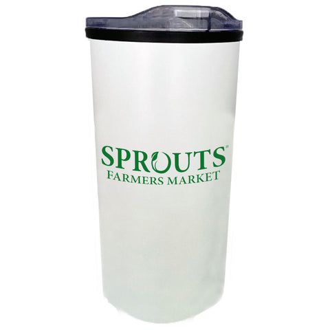 20 Oz. Stainless Steel Travel tumbler w/ Plastic Interior & Slide Lid (White) -108 Pack